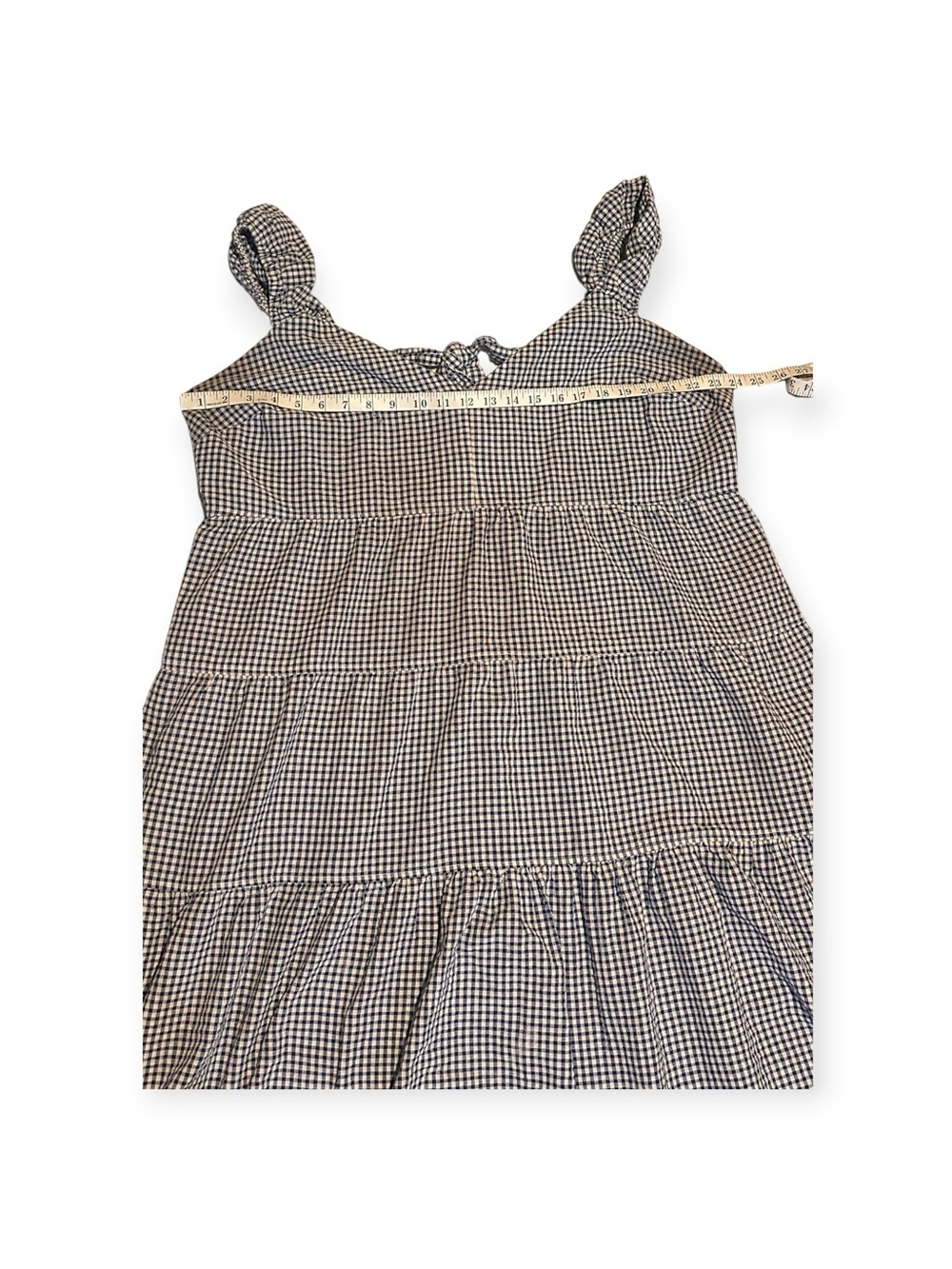 Old Navy XXL Blue Gingham Square-Neck Tiered Midi Dress - Picture 7 of 12